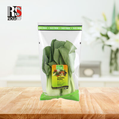 High Quality BOPP CPP Flower Sleeve Plastic Vegetable Lettuce Bag with Micro Perforated Holes