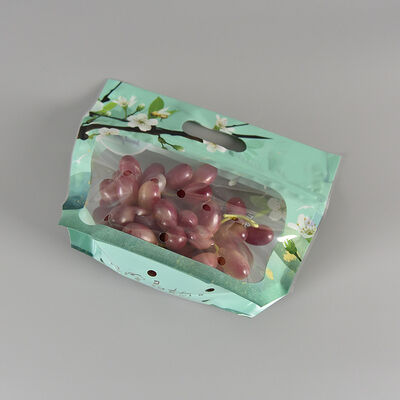 Индивидуальный дизайн пищевого пластикового пакета с антизапотевающим эффектом, прозрачный пакет для хранения свежих овощей и фруктов с ручкой-молнией