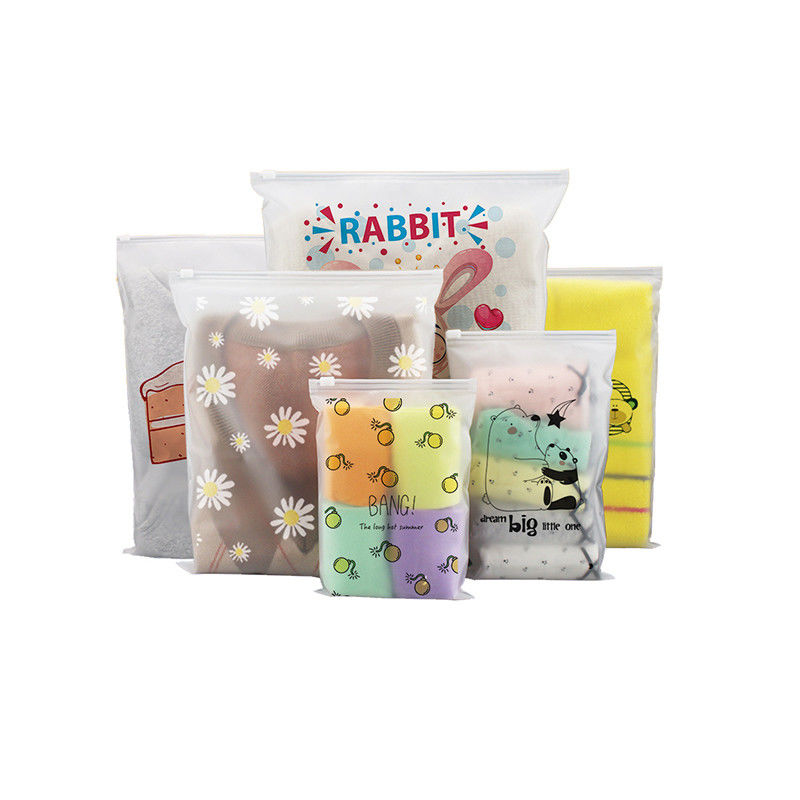 CPE / PE / PPE Печатные полиэтиленовые пакеты влагостойкие Mylar Frosted Zip Lock Bags для одежды